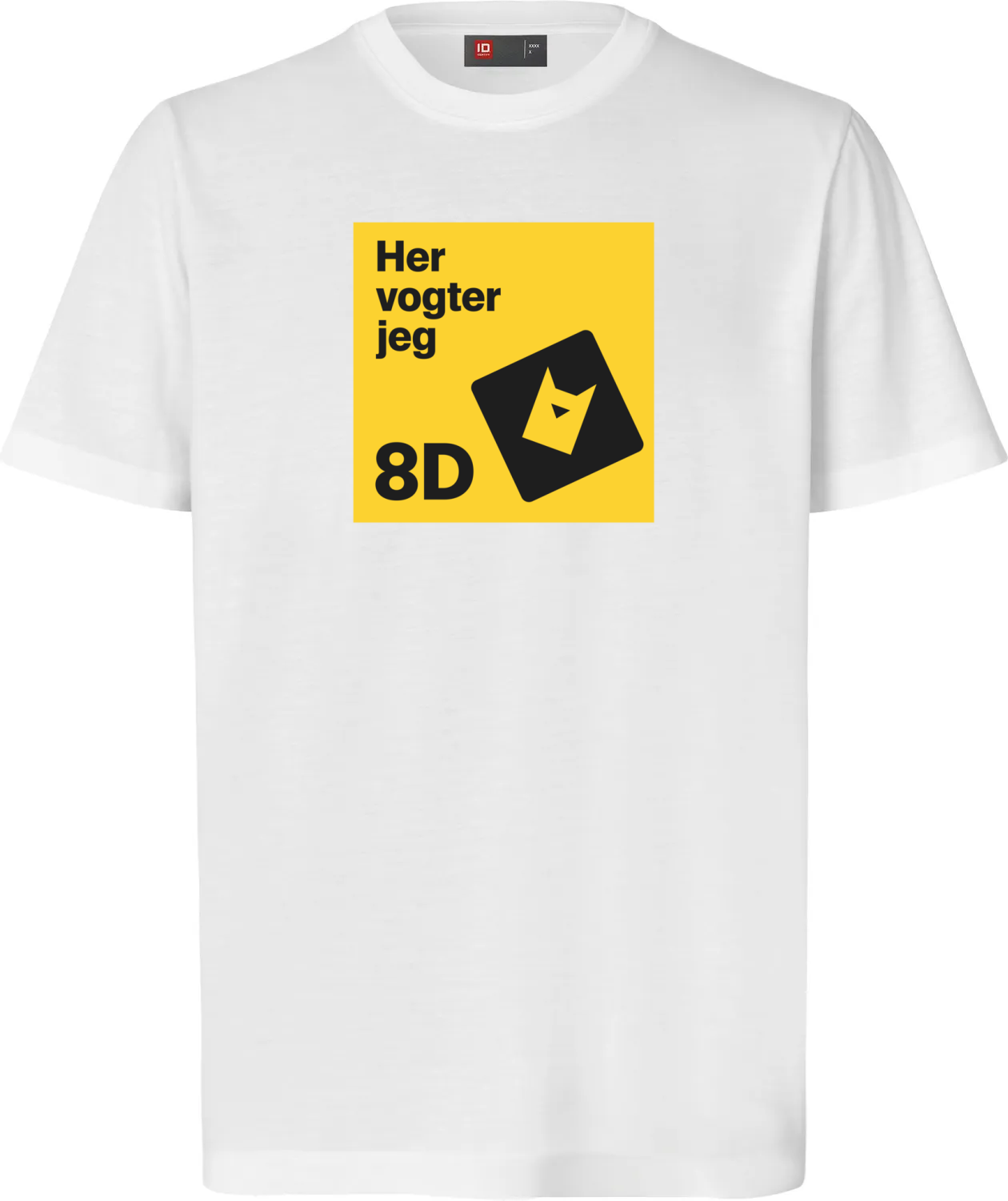 Her vogter jeg t-shirt - hvid