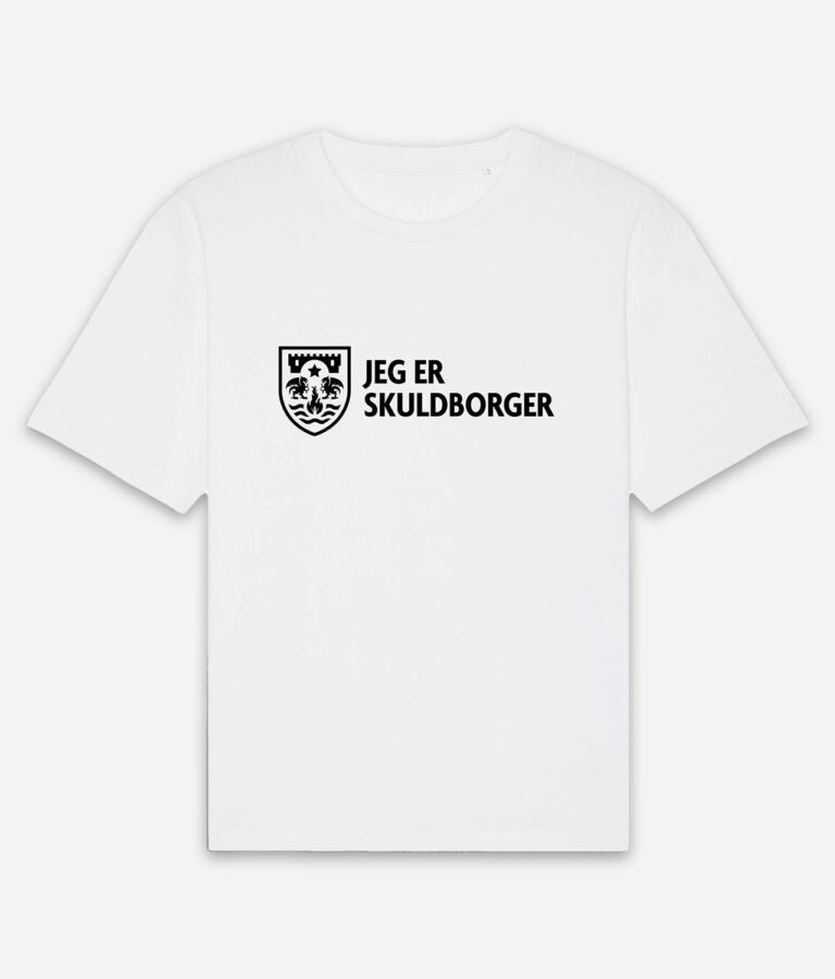 Tshirt Hvid - "Jeg er skuldborger"