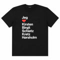 Tshirt sort - "Jeg Elsker Kirsten"