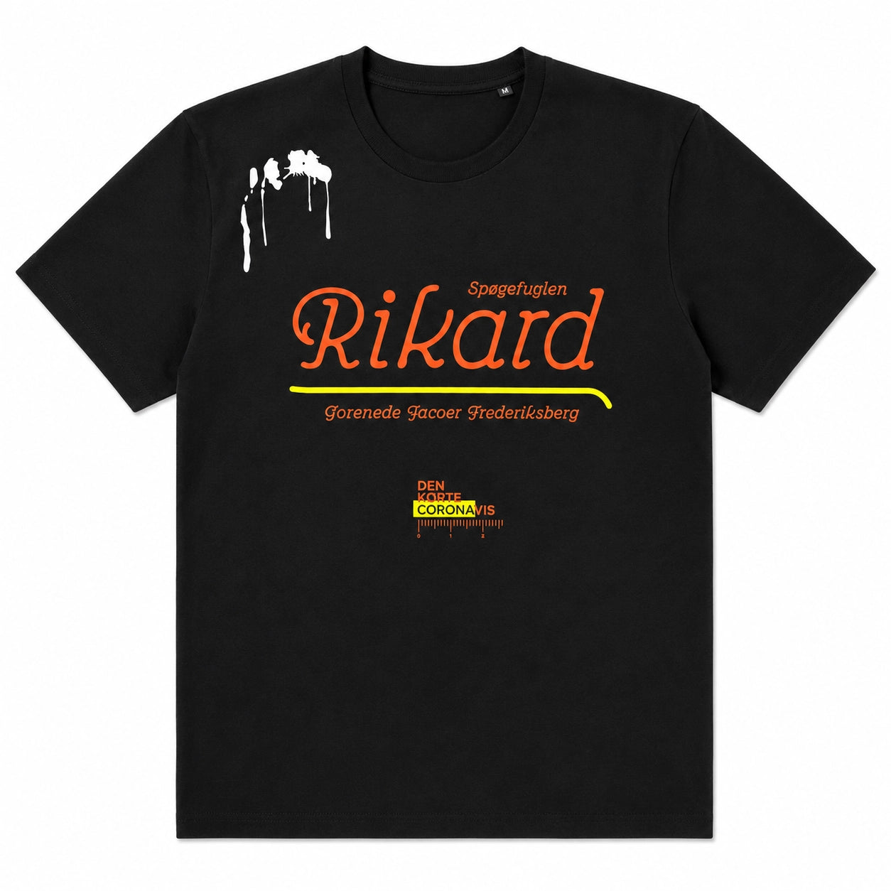 Tshirt sort - "Spøgefuglen Rikard"